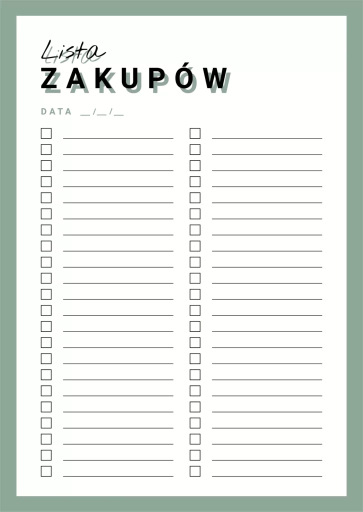 Lista zakupowa dachu dwuspadowego