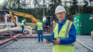 Kierownik robót gazowych koordynujący pracę ekip instalacyjnych