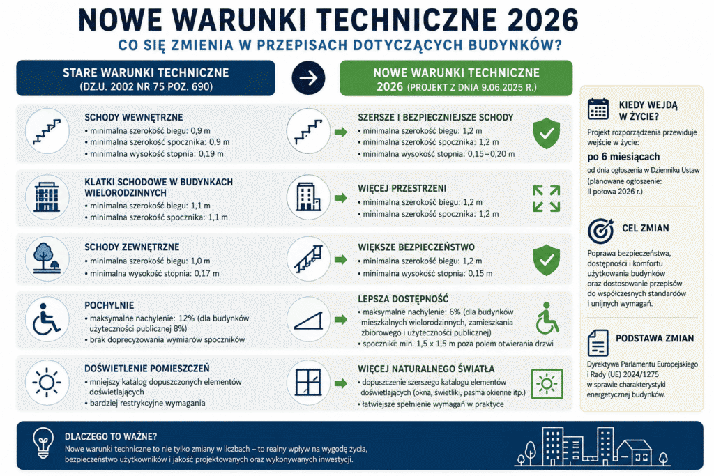 zmian w warunkach technicznych