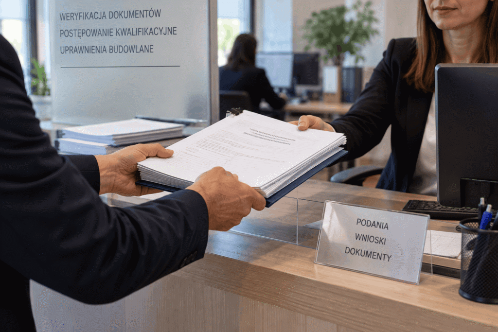Pełnomocnik może składać dokumenty i odpowiadać na wezwania izby, jednak informacje dotyczące kwalifikacji i praktyki zawodowej muszą odpowiadać rzeczywistości.