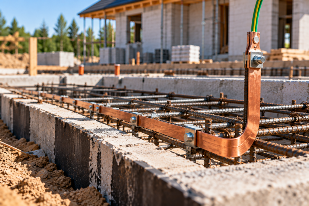 Prawidłowo wykonany uziom fundamentowy wymaga odpowiedniego rozmieszczenia elementów