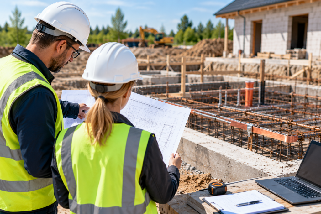Koordynacja projektu instalacji elektrycznej z rozwiązaniami konstrukcyjnymi oraz kontrola wykonania pomagają zapewnić trwałość i wymagane właściwości uziomu fundamentowego.